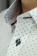 Biała koszula w delikatne kropki z długim rękawem (0690-2) miniaturka 2