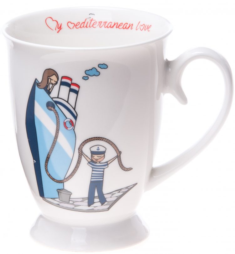 Porcelanowy kubek z  żeglarską grafiką (0723-1) zdjęcie 3