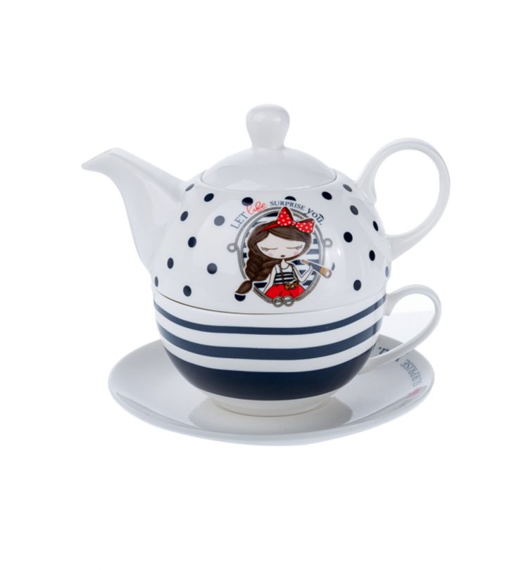 Porcelanowy zestaw  czajniczek z filiżanką (0726-2) zdjęcie 6
