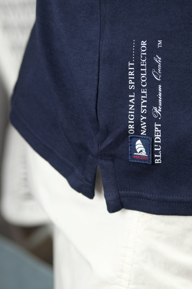 Granatowa marynistyczna koszulka polo (0777-1) zdjęcie 4