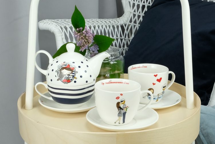 Porcelanowa filżanka z  żeglarską grafiką (0729-3) zdjęcie 3